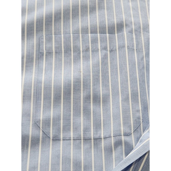 Johnston & Murphy Blue White Stripe Print Dress Shirt Men's Sz M NWOT - Picture 3 of 7